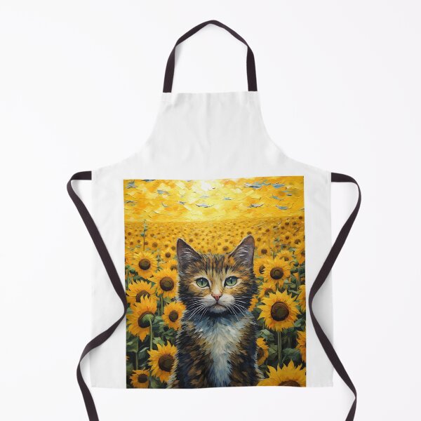 Item preview, Enchanted Cat Among Sunflowers: Vintage Whiskers in a Van Gogh Dream designed and sold by Silver Medal.