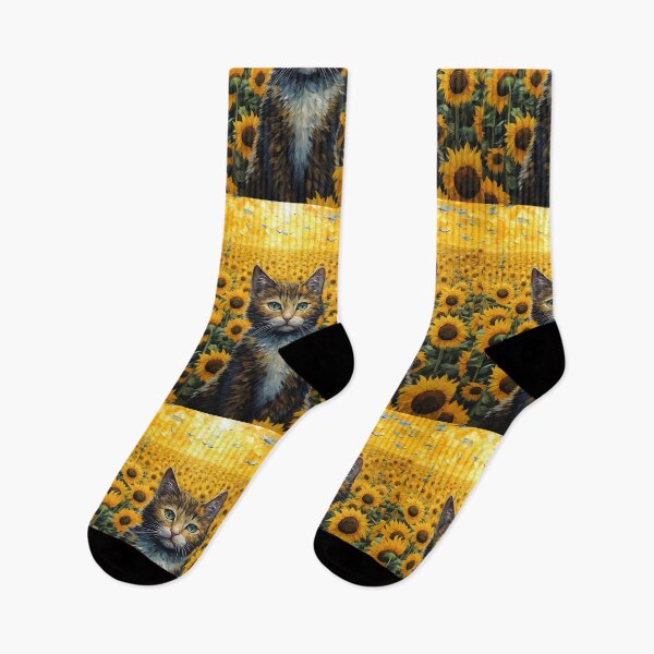 Item preview, Enchanted Cat Among Sunflowers: Vintage Whiskers in a Van Gogh Dream designed and sold by Silver Medal.