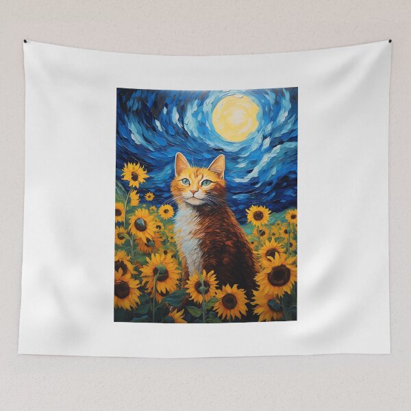 Item preview, Sunflower Cat Confluence: Vintage Charm Meets Artistic Legacy designed and sold by Silver Medal.