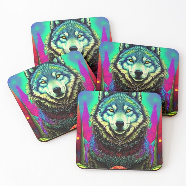 Item preview, psychedelic wolf ideal for tshirt print and phone case designed and sold by Tomtom379.