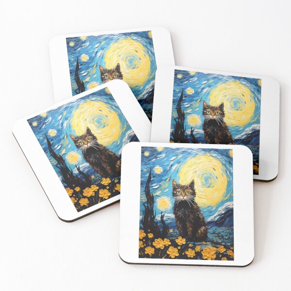 Item preview, Feline Flourish in a Sunflower Haven: A Van Gogh Style Homage designed and sold by Silver Medal.