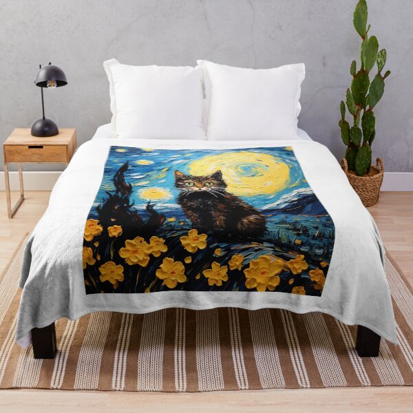Item preview, Feline Flourish in a Sunflower Haven: A Van Gogh Style Homage designed and sold by Silver Medal.