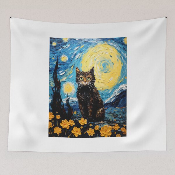 Item preview, Feline Flourish in a Sunflower Haven: A Van Gogh Style Homage designed and sold by Silver Medal.