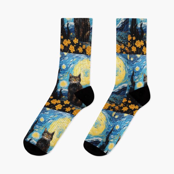 Item preview, Feline Flourish in a Sunflower Haven: A Van Gogh Style Homage designed and sold by Silver Medal.