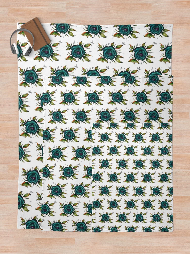 Thumbnail 5 of 6, Throw Blanket, BLUE ROSE designed and sold by ARTopher.