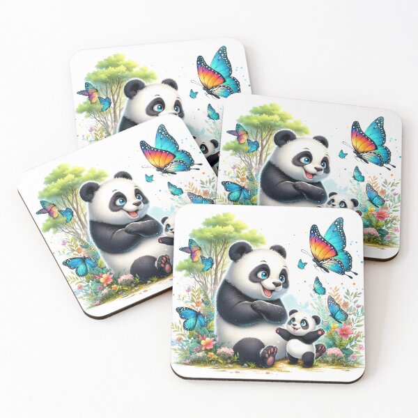 Item preview, Cute Baby Panda , Blue Butterfly designed and sold by TrueArtVibes.