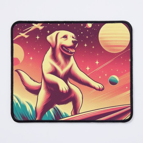 Item preview, Space Surfer Dog Retro | Cosmic Surfer 2 designed and sold by SnuggleSafari.