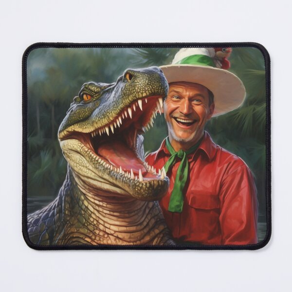Item preview, Man and crocodile posing for photo designed and sold by mvojnovic1992.