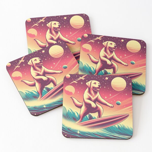 Item preview, Space Surfer Dog Retro | Cosmic Surfer 2 designed and sold by SnuggleSafari.