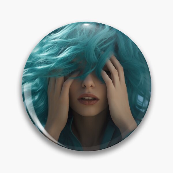 Item preview, Blue hair girl covering face designed and sold by mvojnovic1992.