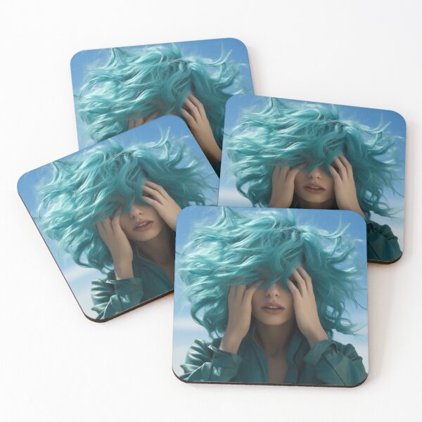 Item preview, Blue hair girl covering face designed and sold by mvojnovic1992.
