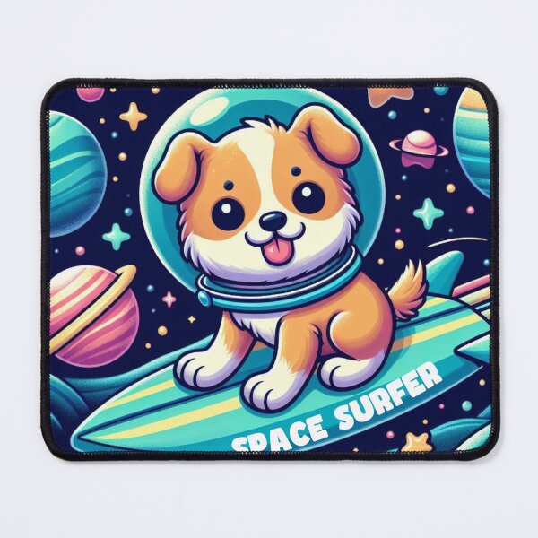 Item preview, Cute Space Surfer Dog Retro | Cosmic Surfer 4 designed and sold by SnuggleSafari.