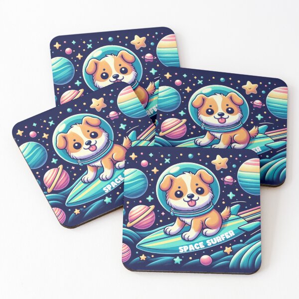 Item preview, Cute Space Surfer Dog Retro | Cosmic Surfer 4 designed and sold by SnuggleSafari.
