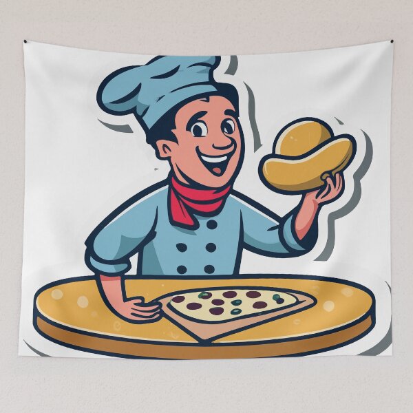Item preview, Italian Chef Pizza Toss Cartoon designed and sold by NiftyWrx.