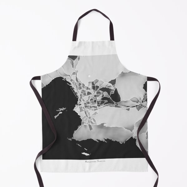 Item preview, Marseille France City Map - Black and White Monochrome designed and sold by StylishStacks.
