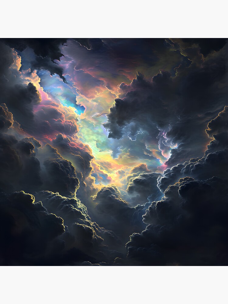 Thumbnail 3 of 3, Sticker, Nacreous Storm Clouds designed and sold by dinaaaaaah.