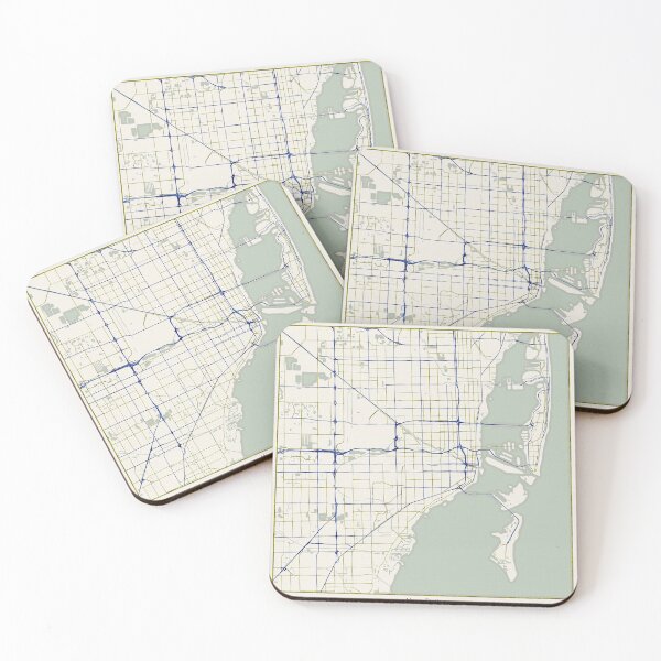 Item preview, Miami Florida City Map - Hand-Drawn designed and sold by StylishStacks.
