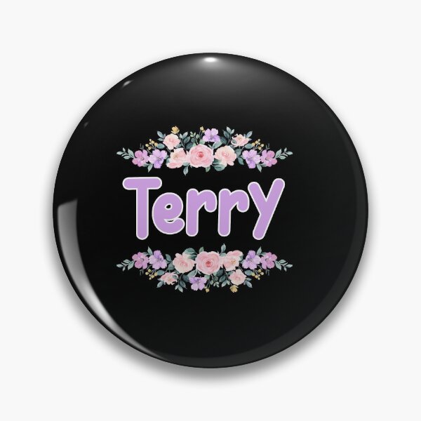 Artikelvorschau, Lilafarbenes Blumen-Terry-Namensschild (Schwarz) entworfen und verkauft von NormadWorld.