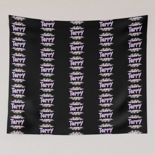 Item preview, Purple Flower Terry Name Label (Black) designed and sold by NormadWorld.