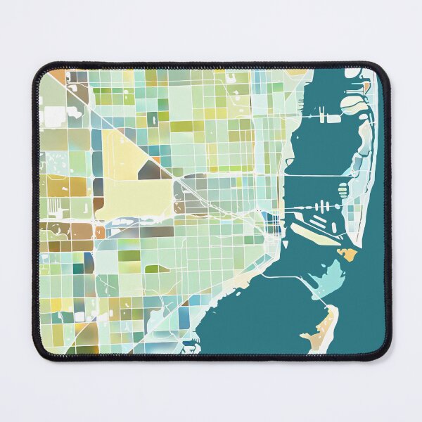 Item preview, Miami Florida City Map - Pastel Color Scheme designed and sold by StylishStacks.