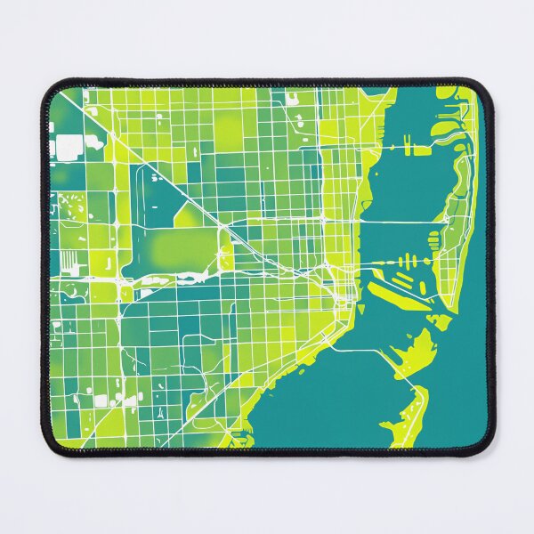 Item preview, Miami Florida City Map - Green-Yellow Duotone designed and sold by StylishStacks.
