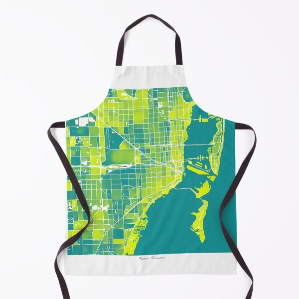 Item preview, Miami Florida City Map - Green-Yellow Duotone designed and sold by StylishStacks.
