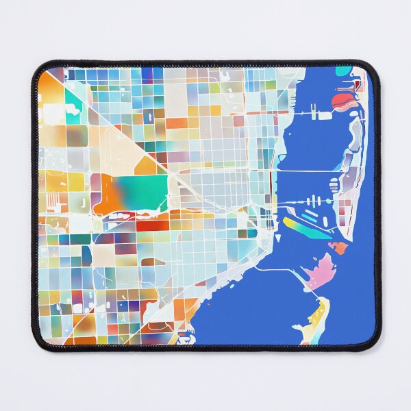Item preview, Miami Florida City Map - Tropical Rainbow Scheme designed and sold by StylishStacks.