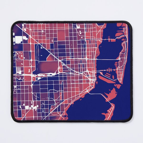 Item preview, Miami Florida City Map - Red-Blue Duotone designed and sold by StylishStacks.