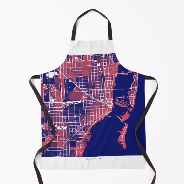 Item preview, Miami Florida City Map - Red-Blue Duotone designed and sold by StylishStacks.