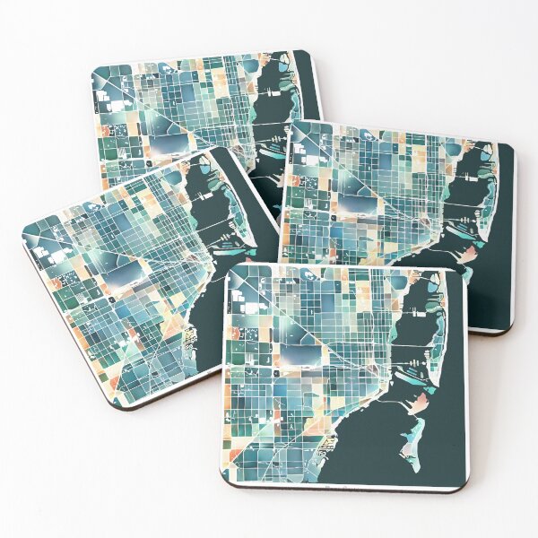 Item preview, Miami Florida City Map - Lush Green designed and sold by StylishStacks.