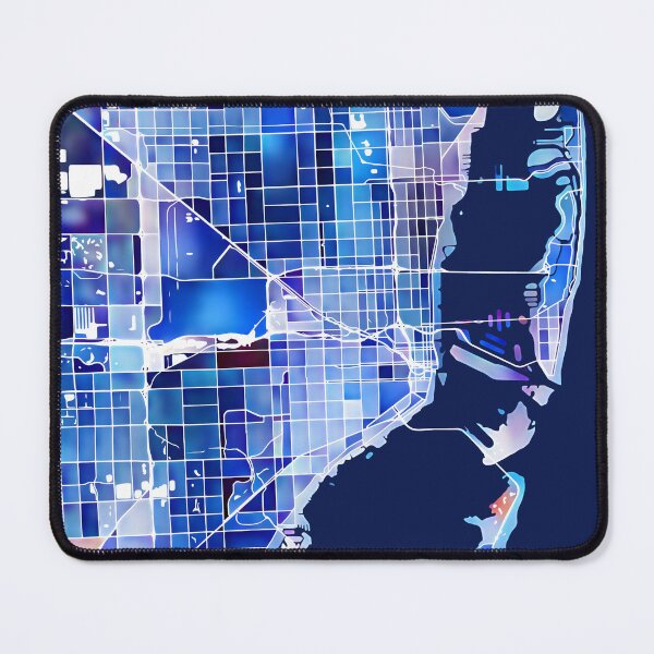 Item preview, Miami Florida City Map - Marine Blue designed and sold by StylishStacks.