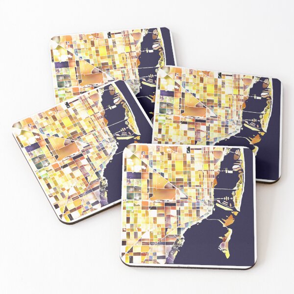 Item preview, Miami Florida City Map - Golden Yellow designed and sold by StylishStacks.