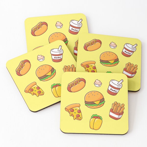Item preview, Delightful Fast Bites: Cute Fast Food and Dessert Cartoon Vector Icon designed and sold by hjian8219.