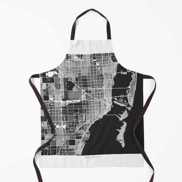 Item preview, Miami Florida City Map - Black and White Monochrome designed and sold by StylishStacks.