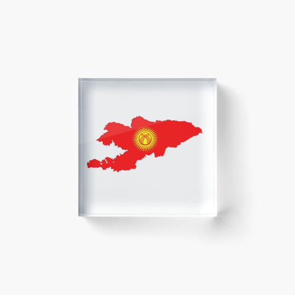 Aperçu de l'œuvre Carte de la République kirghize avec un nouveau drapeau créée et vendue par designbek.