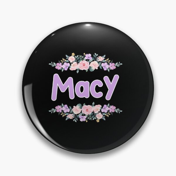 Item preview, Purple Flower Macy Name Label (Black) designed and sold by NormadWorld.