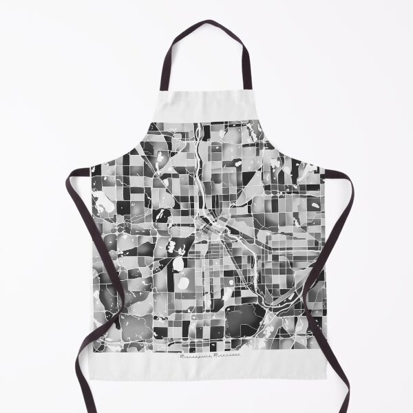 Aperçu de l'œuvre Plan de la ville de Minneapolis Minnesota - Monochrome noir et blanc créée et vendue par StylishStacks.