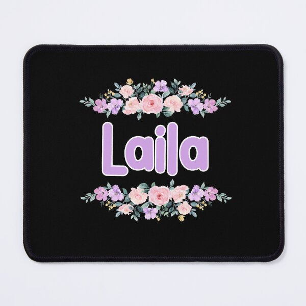 Item preview, Purple Flower Laila Name Label (Black) designed and sold by NormadWorld.