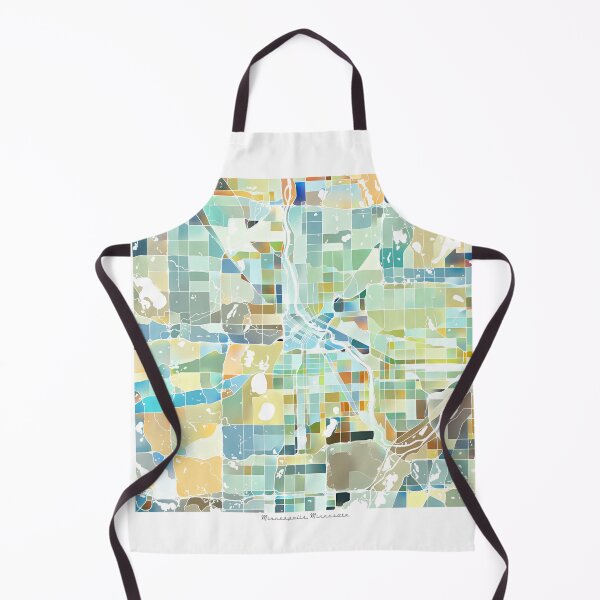 Aperçu de l'œuvre Plan de la ville de Minneapolis, Minnesota - Schéma de couleurs pastel créée et vendue par StylishStacks.