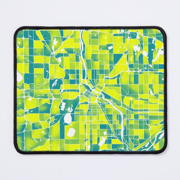 Item preview, Minneapolis Minnesota City Map - Green-Yellow Duotone designed and sold by StylishStacks.