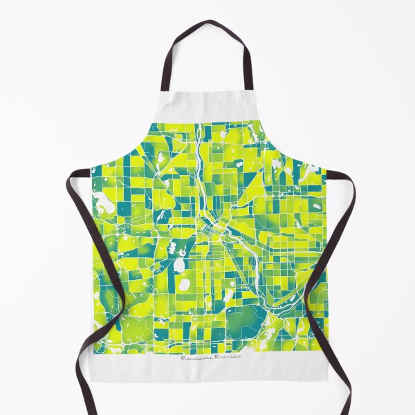 Aperçu de l'œuvre Plan de la ville de Minneapolis Minnesota - Duotone vert-jaune créée et vendue par StylishStacks.