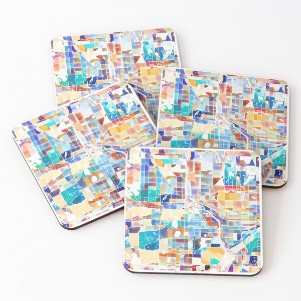Item preview, Minneapolis Minnesota City Map - Tropical Rainbow Scheme designed and sold by StylishStacks.