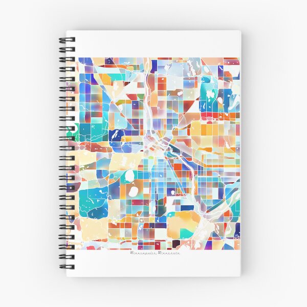 Item preview, Minneapolis Minnesota City Map - Tropical Rainbow Scheme designed and sold by StylishStacks.