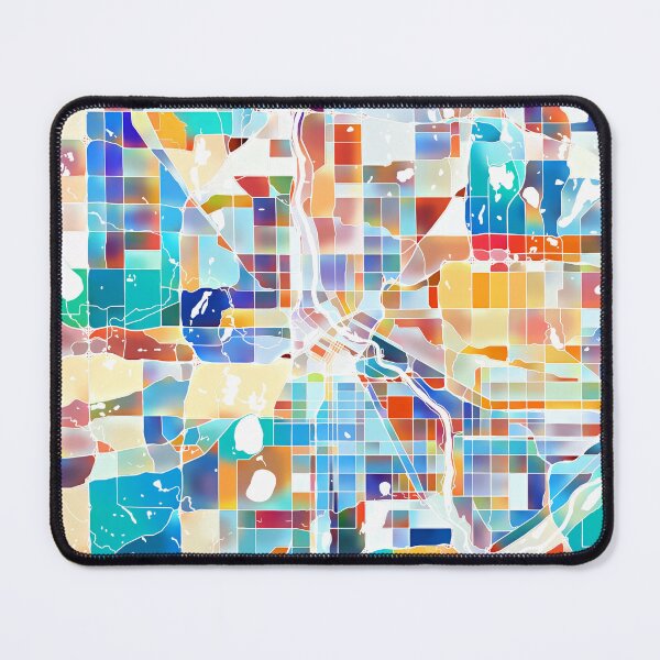 Item preview, Minneapolis Minnesota City Map - Tropical Rainbow Scheme designed and sold by StylishStacks.