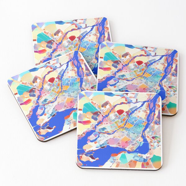 Item preview, Montreal Canada City Map - Tropical Rainbow Scheme designed and sold by StylishStacks.