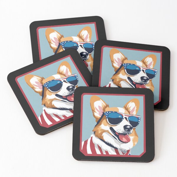 Item preview, Corgi dog with american sunglasses designed and sold by Eolithic.