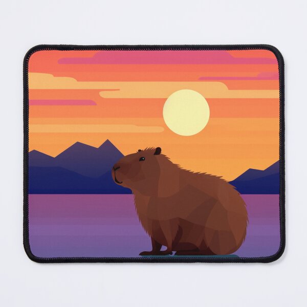 Item preview, A lone capybara is waiting for the sunset designed and sold by KapybaraX.