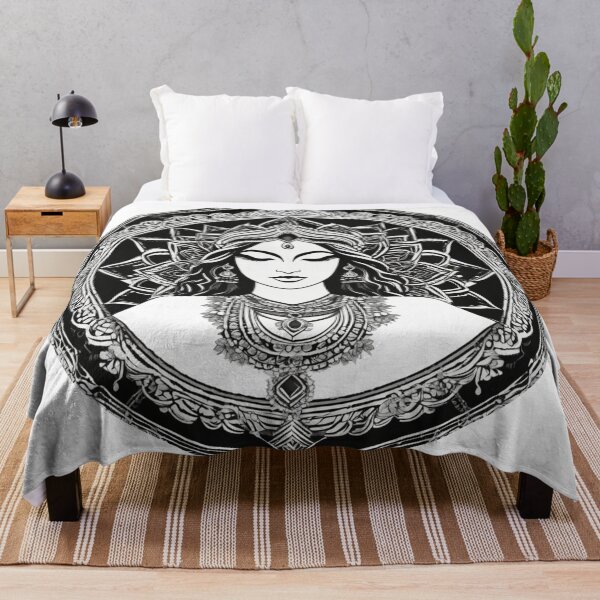 Aperçu de l'œuvre une femme spirituelle au mandala de nuit créée et vendue par JangmiHorang.