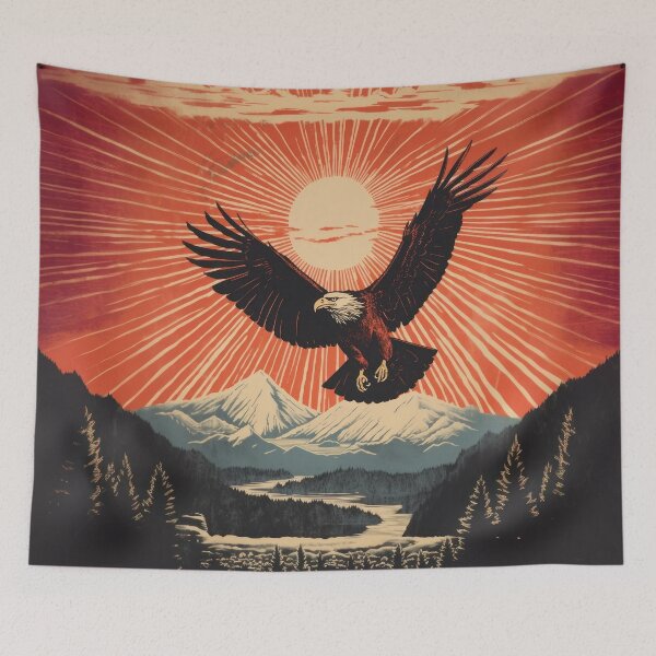 Item preview, Eagle over mountains, retro designed and sold by Mauswohn.