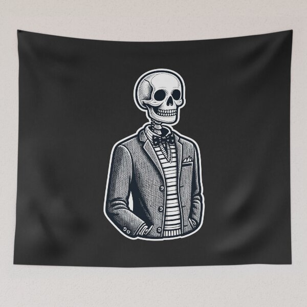 Item preview, Preppy Skeleton with Bow Tie and Suit - Halloween designed and sold by ARTLinesART.